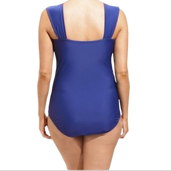 Tropiculture Sweetheart Crossover Tummy Control Sphinx Pink Print One Piece US22 - Picture 9 of 9